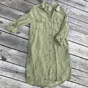 Olive green boyfriend dress.